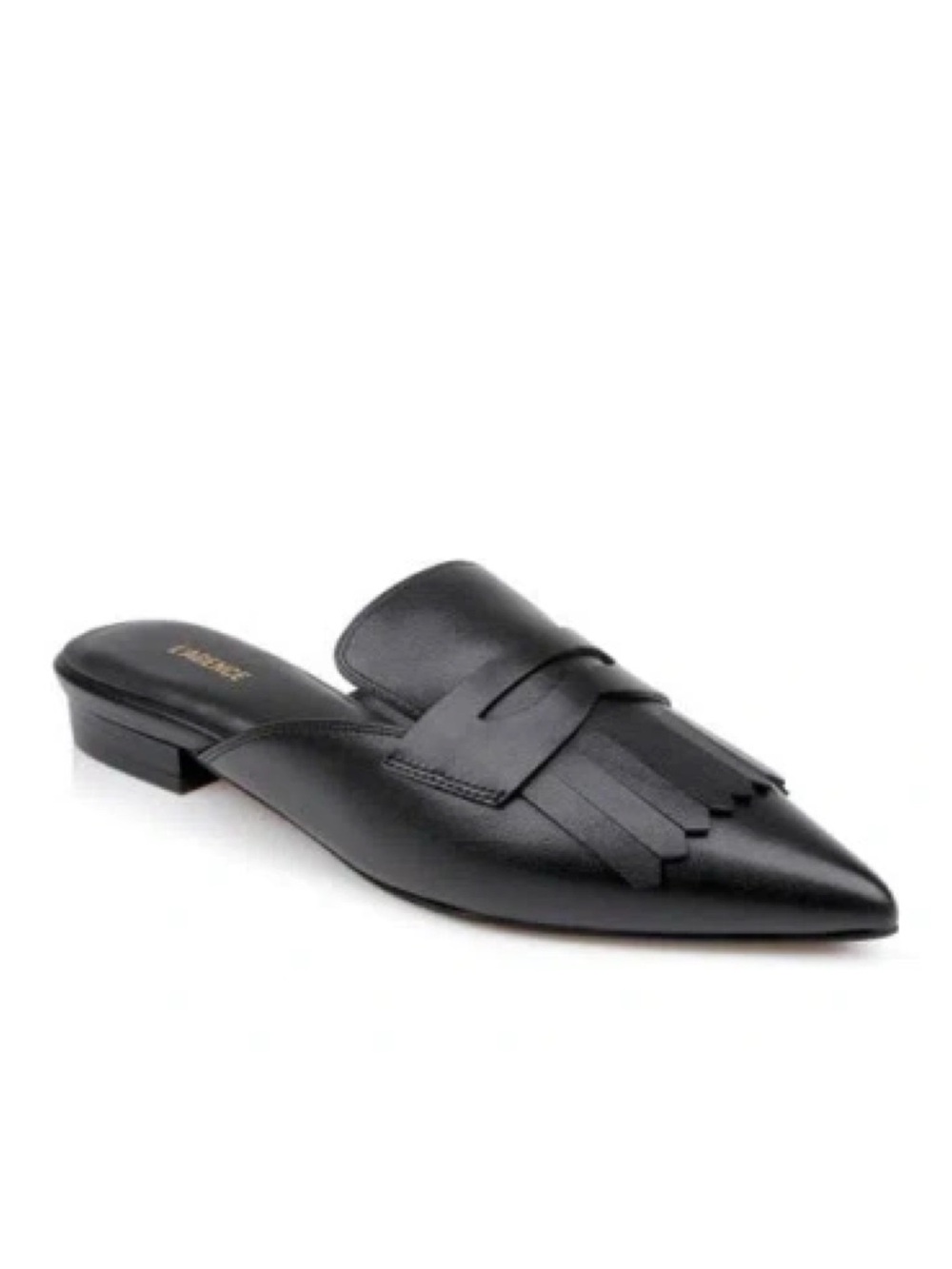 New L'Agence Barbe II Black Leather Loafer Mule Black Sz 9.5